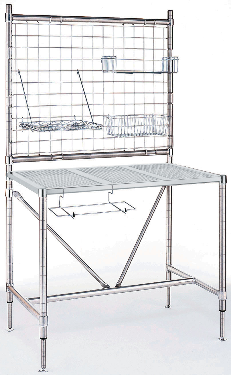 Metro Perf Top Stainless Workbench-Uprights